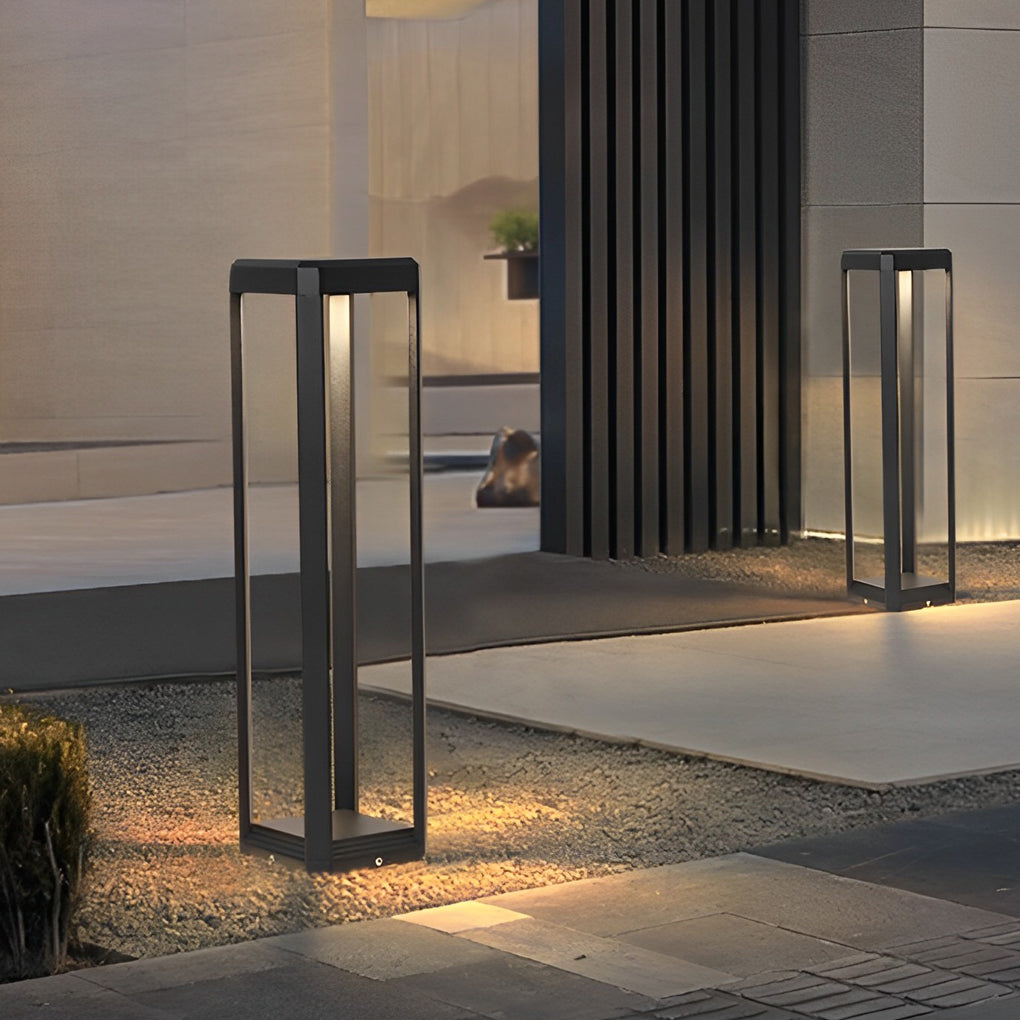 Modern Black Aluminum Solar Pathway Lights - Outdoor LED Lighting