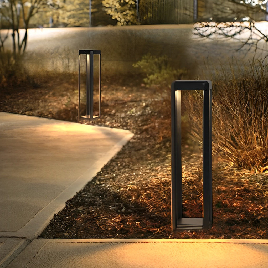 Modern Black Aluminum Solar Pathway Lights for Garden Lighting