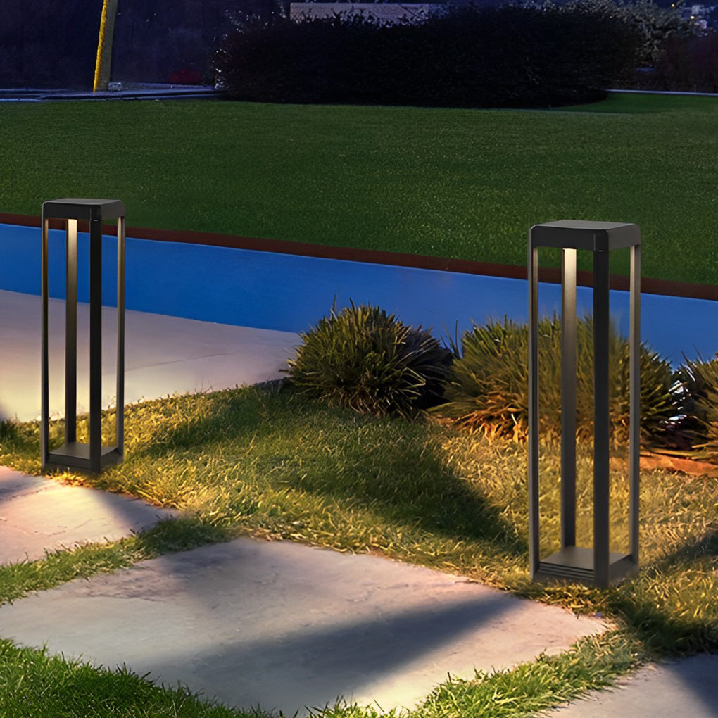 Modern Black Aluminum Solar Pathway Lights - Outdoor LED Lighting