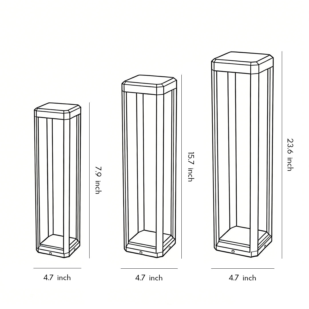 Modern Black Aluminum Solar Pathway Lights for Garden Lighting