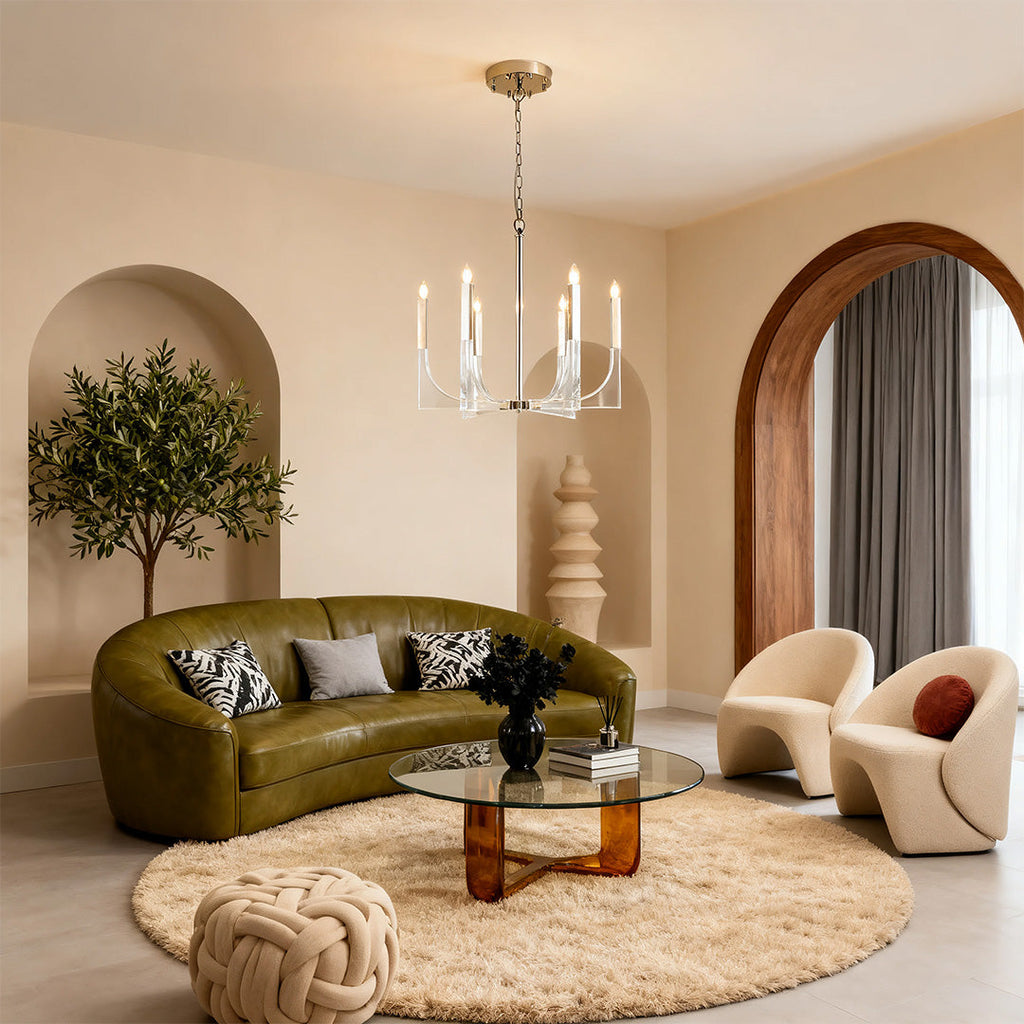 Retro Transparent Luxury Ceiling Light for Sleek American Chandeliers