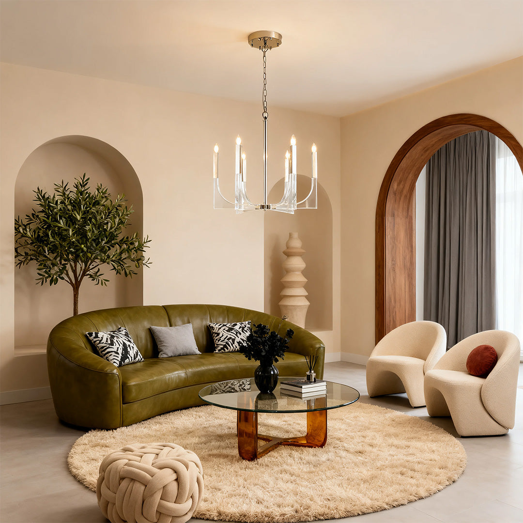 Retro Transparent Luxury Ceiling Light for Sleek American Chandeliers