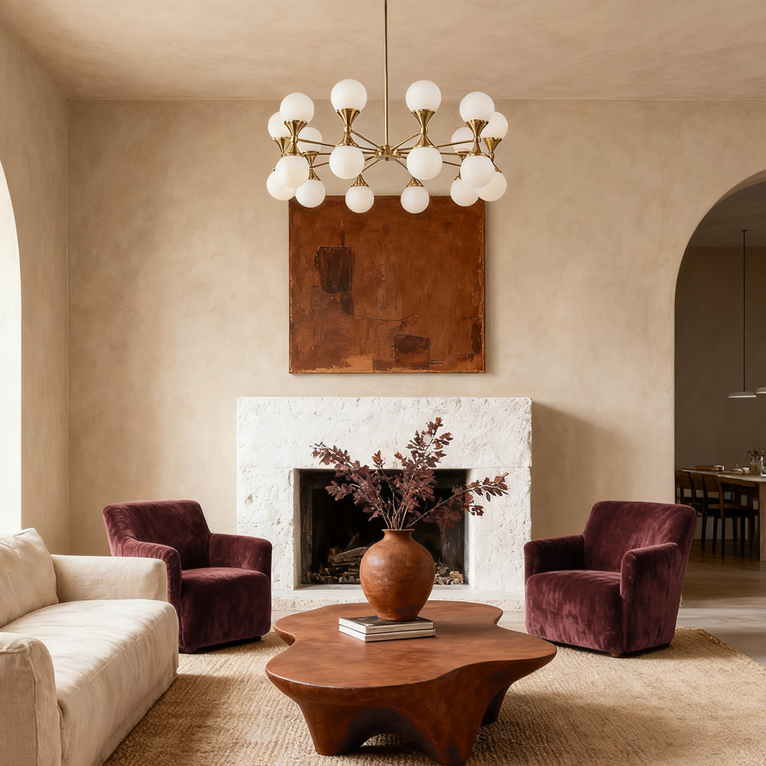 Bubble Glass Chandeliers - Stylish Full Copper Nordic Ceiling Light
