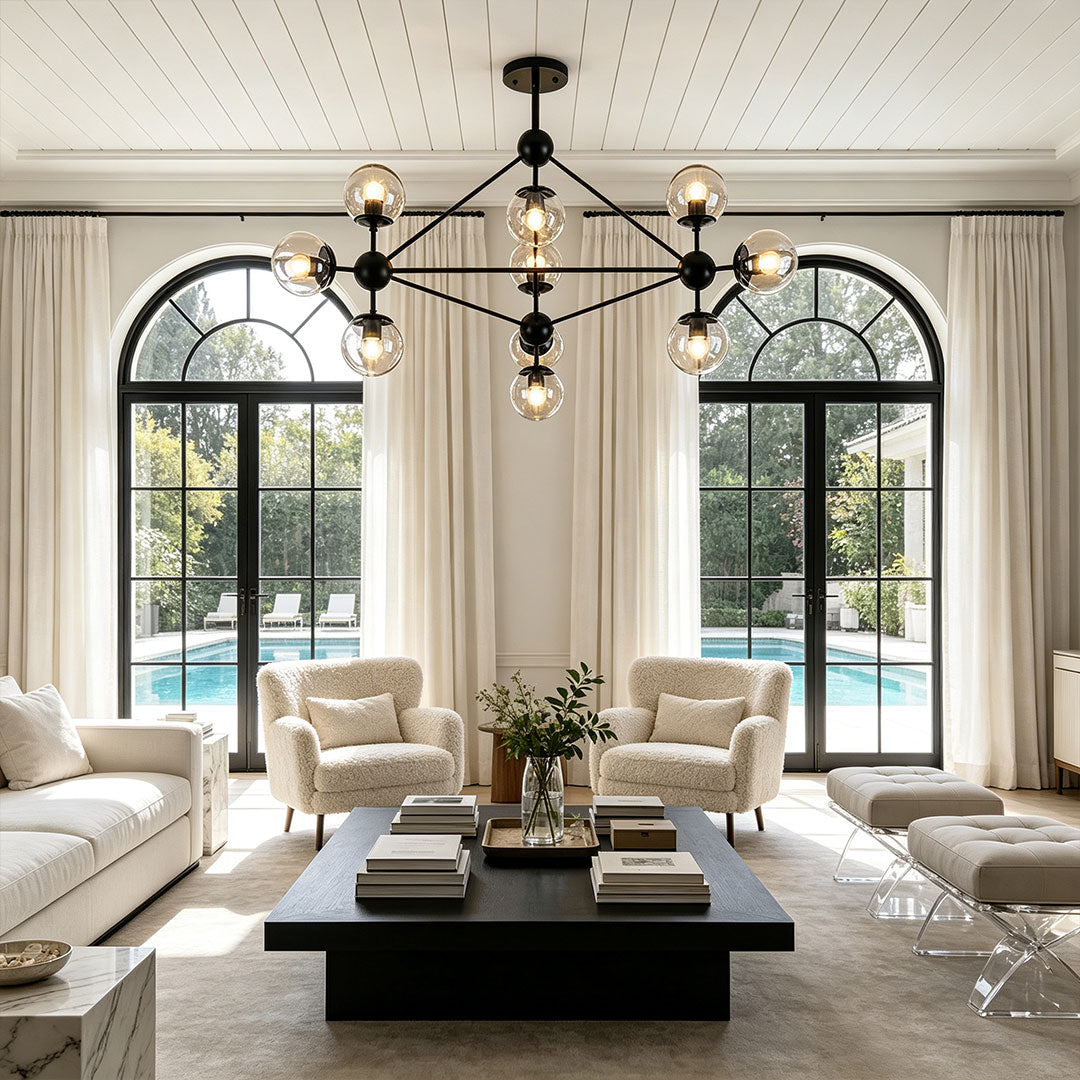Midcentury Modern Molecular Ceiling Light Chandelier