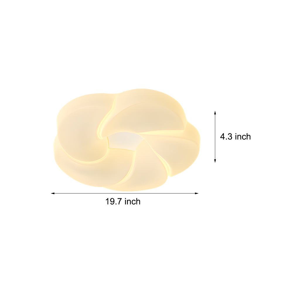 Milky White Cute Flower LED Ceiling Light Fixture - Modern Three Step Dimming Design