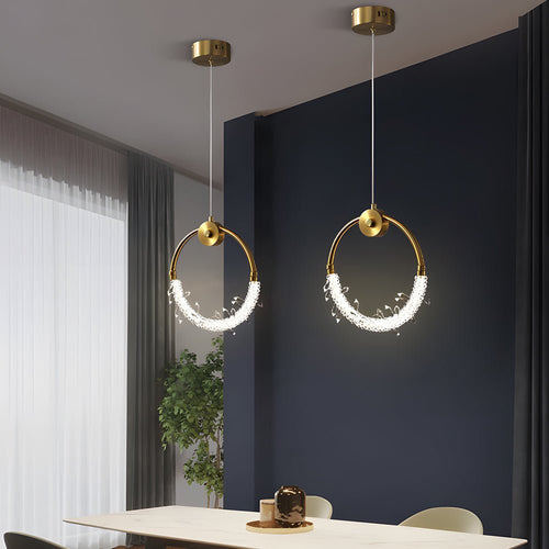 11'' LED Crystal Pendant Light - Small Bedside Fixture for Modern Decor