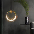 Mini Crystal Ring Pendant Light - Modern LED Ceiling Fixture