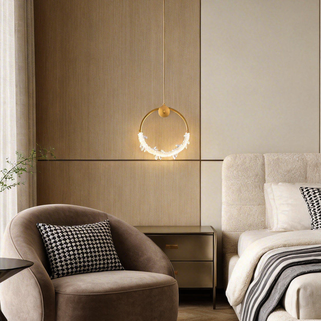 Mini Crystal Ring Pendant Light - Modern LED Ceiling Fixture
