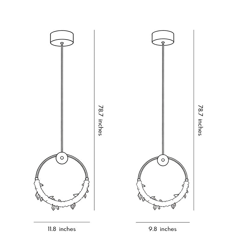 Mini Crystal Ring Pendant Light - Modern LED Ceiling Fixture