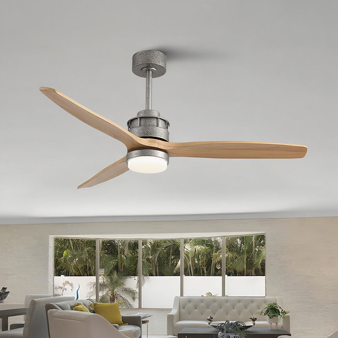3-Blade Ceiling Fan with Light Remote Control Wood Fandelier