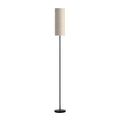 Black Wrought Iron Floor Lamp with Artistic Linen Shade