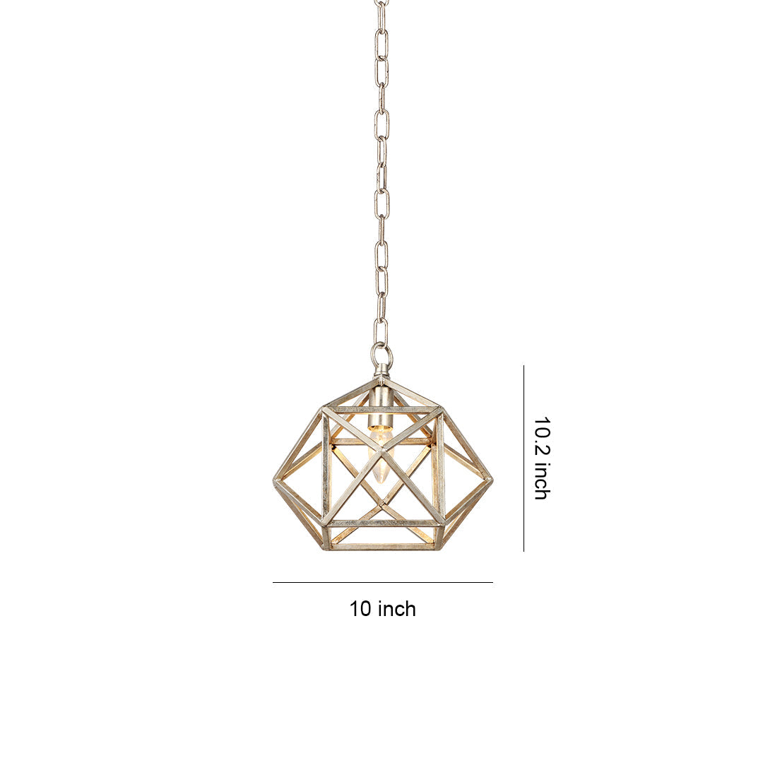 Gold Metal Pendant Light Adjustable Chain Chic Geometric Ceiling Fixture