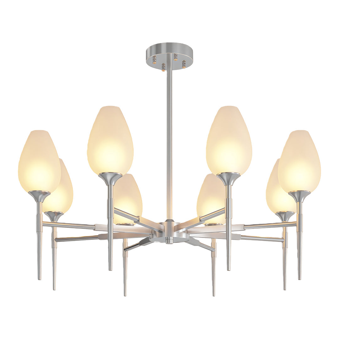 Modern Brass Glass Chandelier Luxury Ceiling Light Minimalist Design
