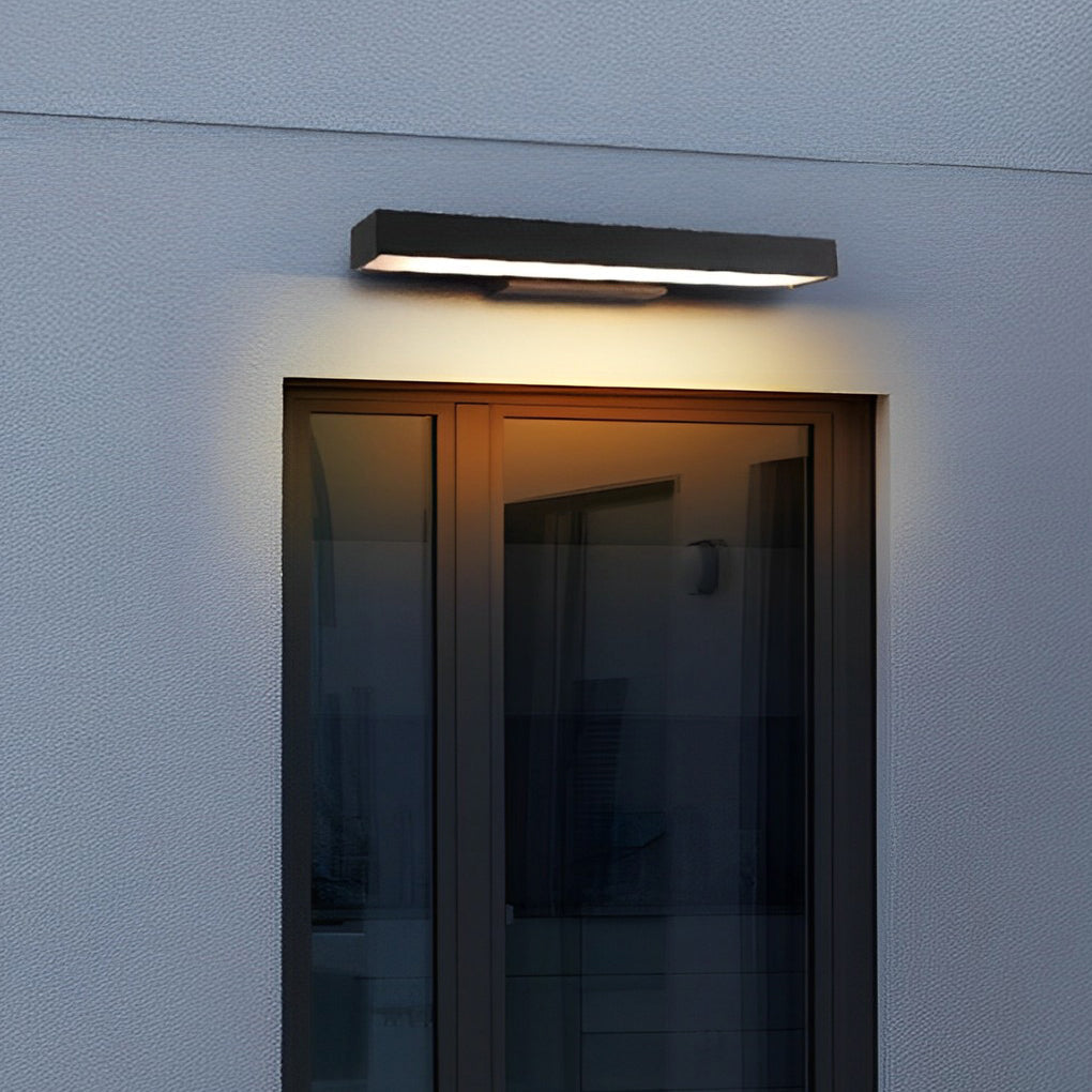 Black LED Linear Wall Light Outdoor Rectangular Lamp