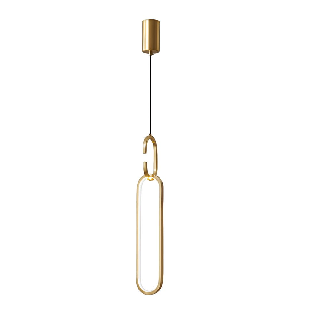 Minimalist Long Oval LED Pendant Light with Dimming - Copper Modern Design