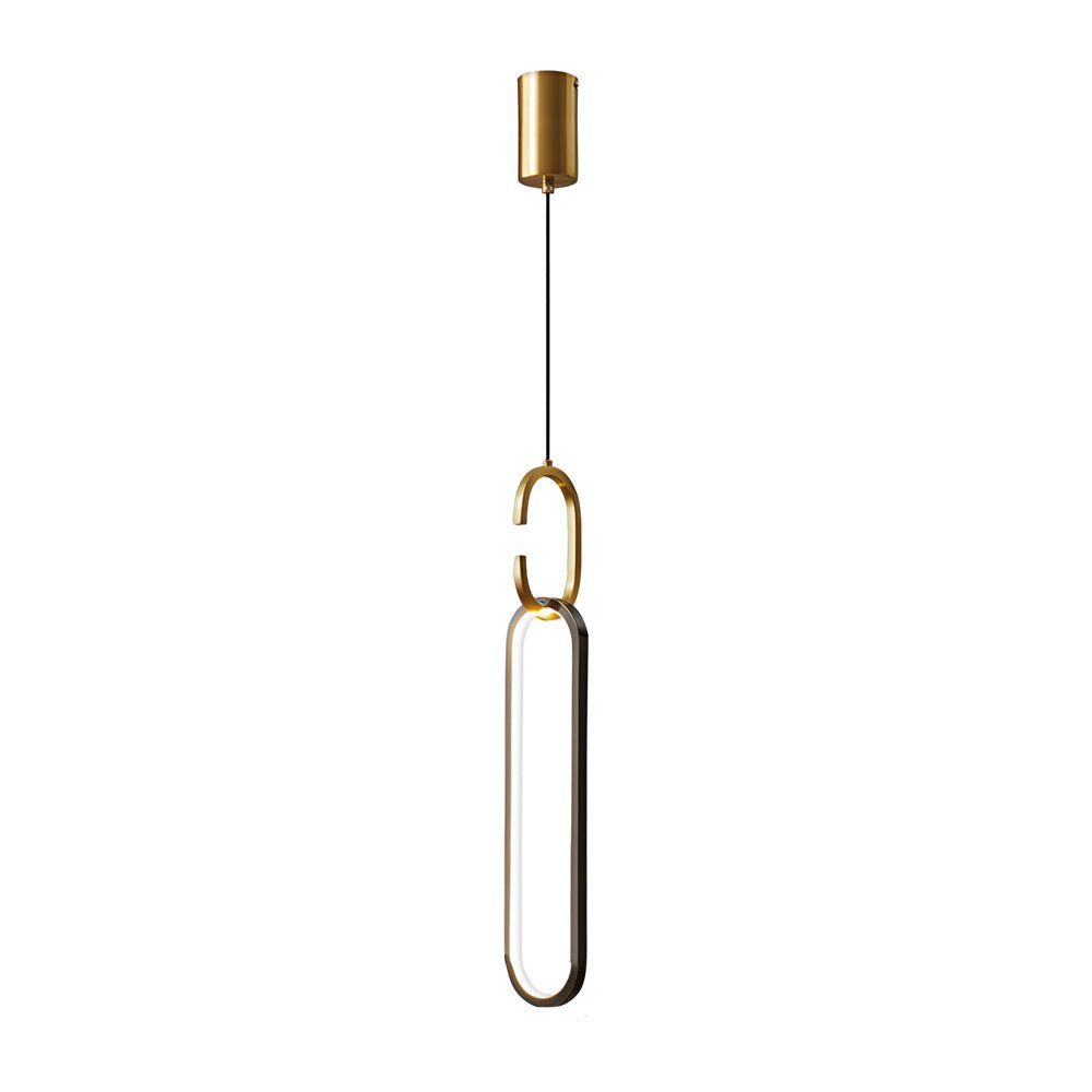 Minimalist Long Oval LED Pendant Light with Dimming - Copper Modern Design