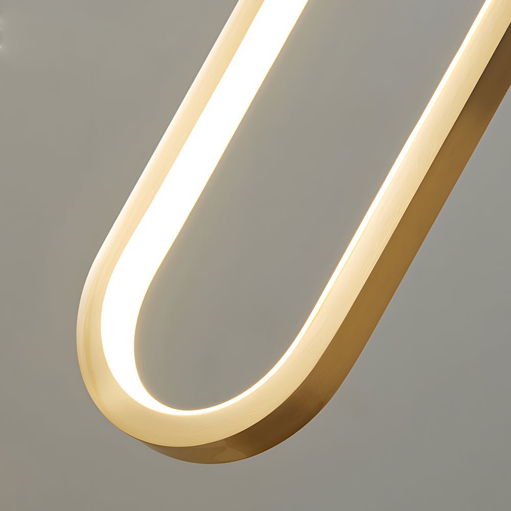 Minimalist Long Oval LED Pendant Light with Dimming - Copper Modern Design