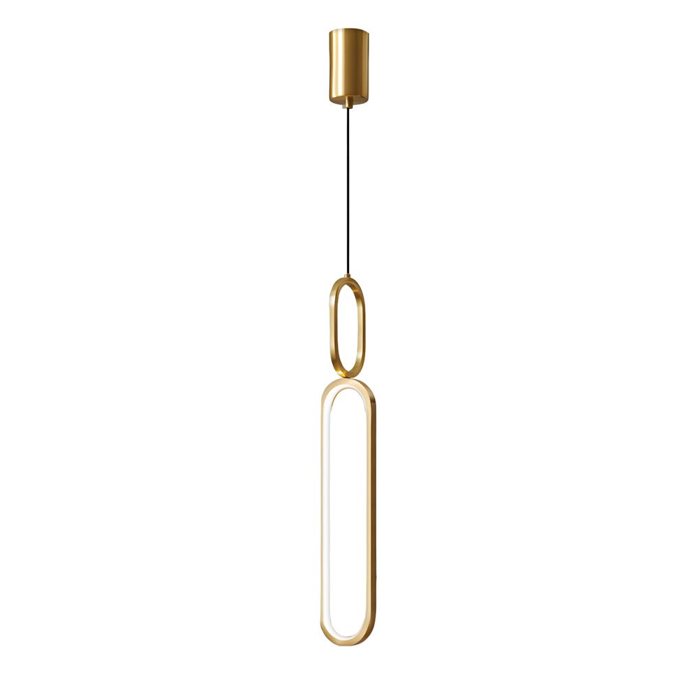 Minimalist Long Oval LED Pendant Light with Dimming - Copper Modern Design