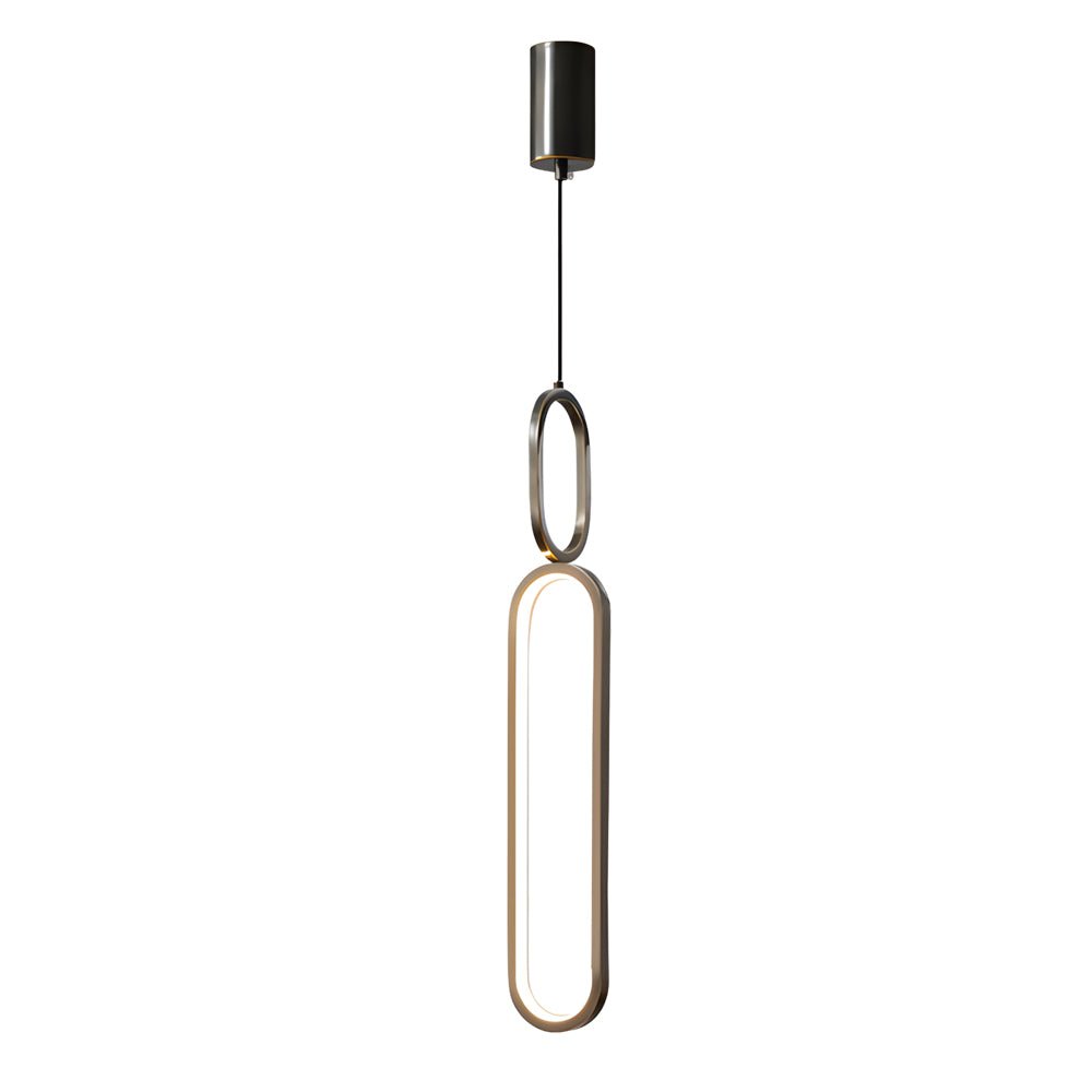 Minimalist Long Oval LED Pendant Light with Dimming - Copper Modern Design