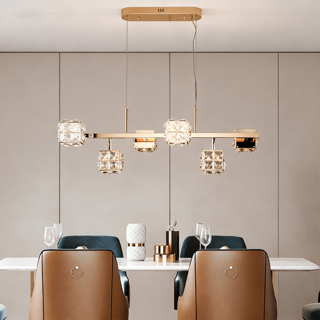 Luxury Crystal Cube Chandelier Modern Ceiling Light
