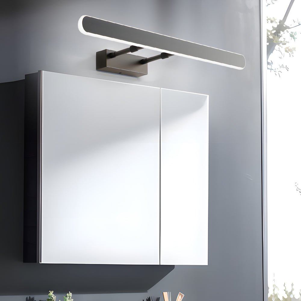 Minimalist Matte Black LED Bathroom Vanity Light Bar with Acrylic Surround Lighting, Modern Wall Sconce for Vanity, Energy-Efficient Bathroom Lighting Fixture, Stylish Home Decor, Easy Installation, Dimmable LED Lights, Contemporary Bathroom Design, Warm