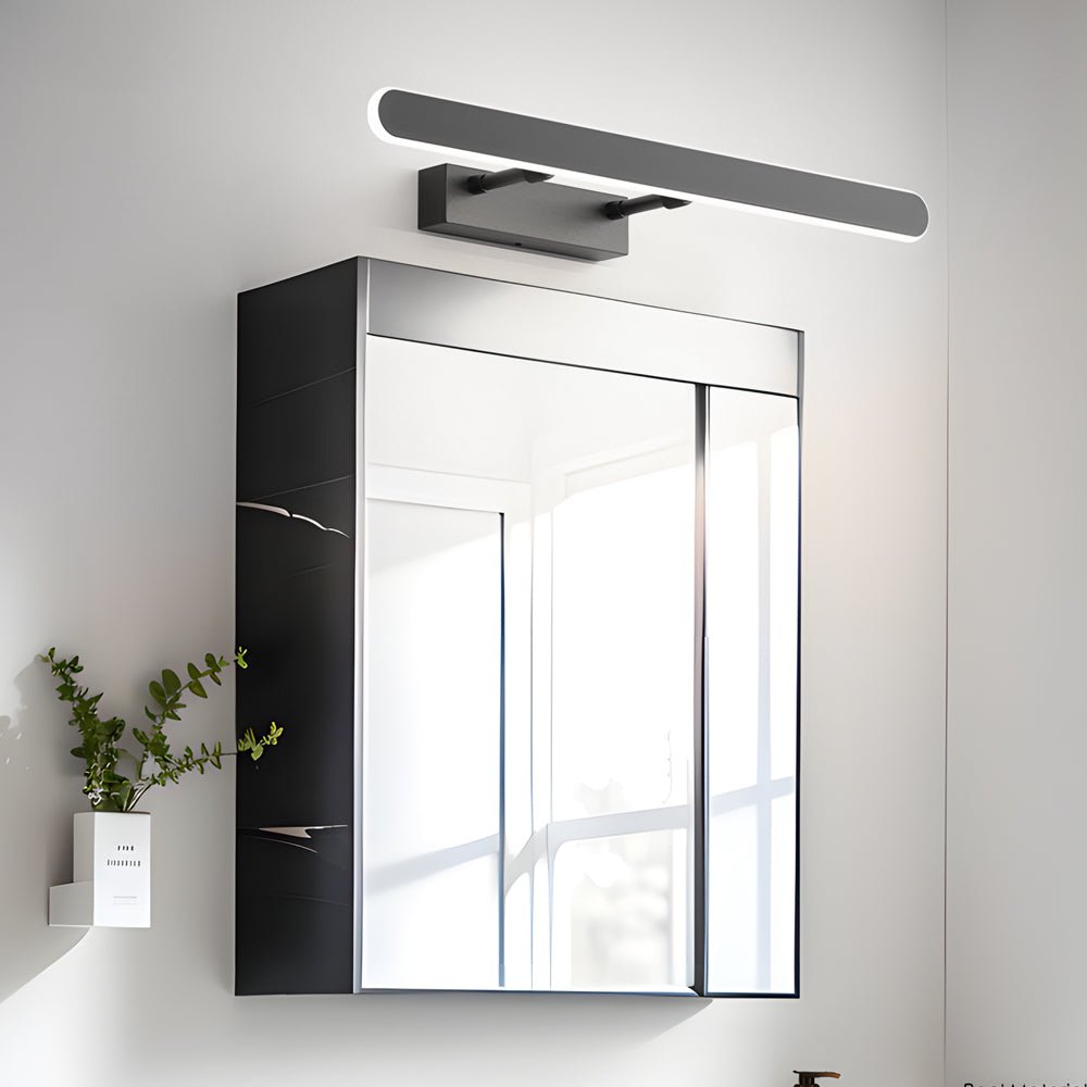Minimalist Matte Black LED Bathroom Vanity Light Bar with Acrylic Surround Lighting, Modern Wall Sconce for Vanity, Energy-Efficient Bathroom Lighting Fixture, Stylish Home Decor, Easy Installation, Dimmable LED Lights, Contemporary Bathroom Design, Warm