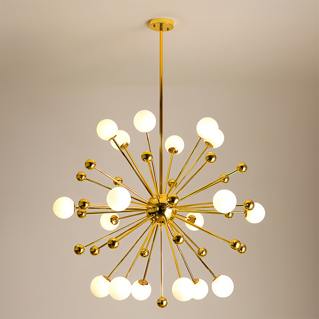 12-Light Sputnik Chandelier - Nordic Gold Iron LED Ceiling Light