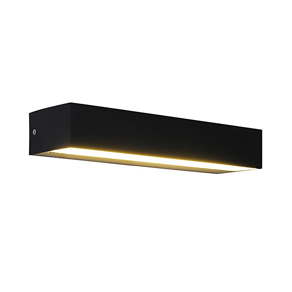 Matte Black Rectangle Outdoor LED Wall Light - Porch Lighting