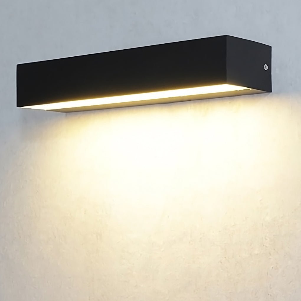 Matte Black Rectangle Outdoor LED Wall Light - Porch Lighting