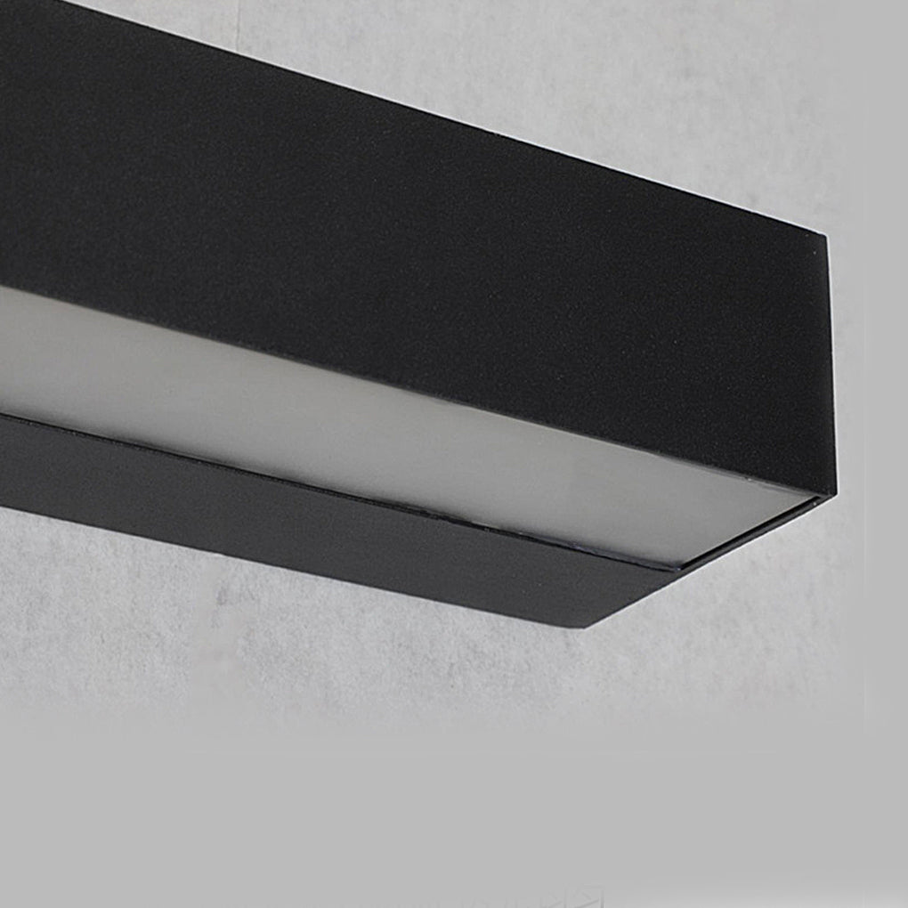Matte Black Rectangle Outdoor LED Wall Light - Porch Lighting