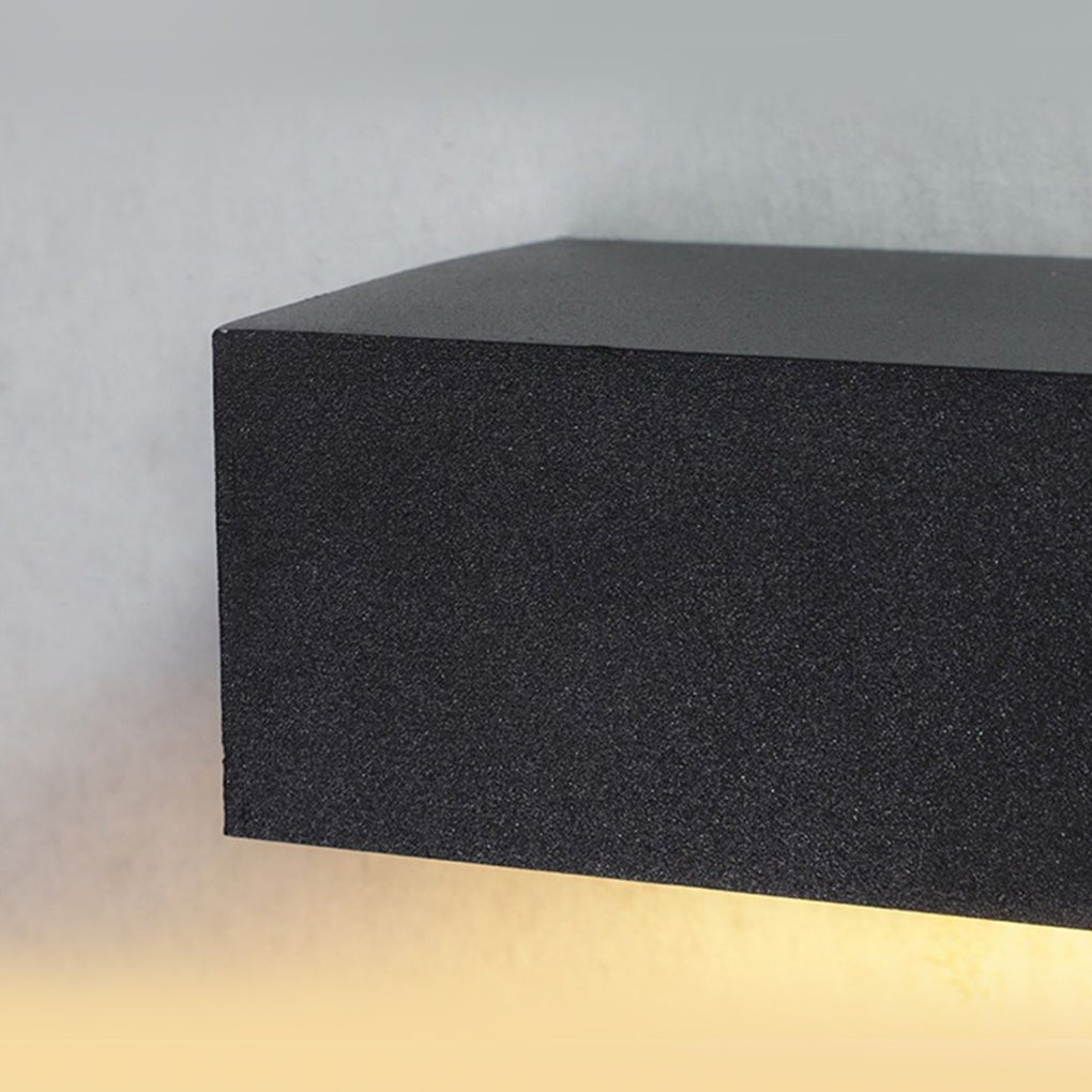 Matte Black Rectangle Outdoor LED Wall Light - Porch Lighting