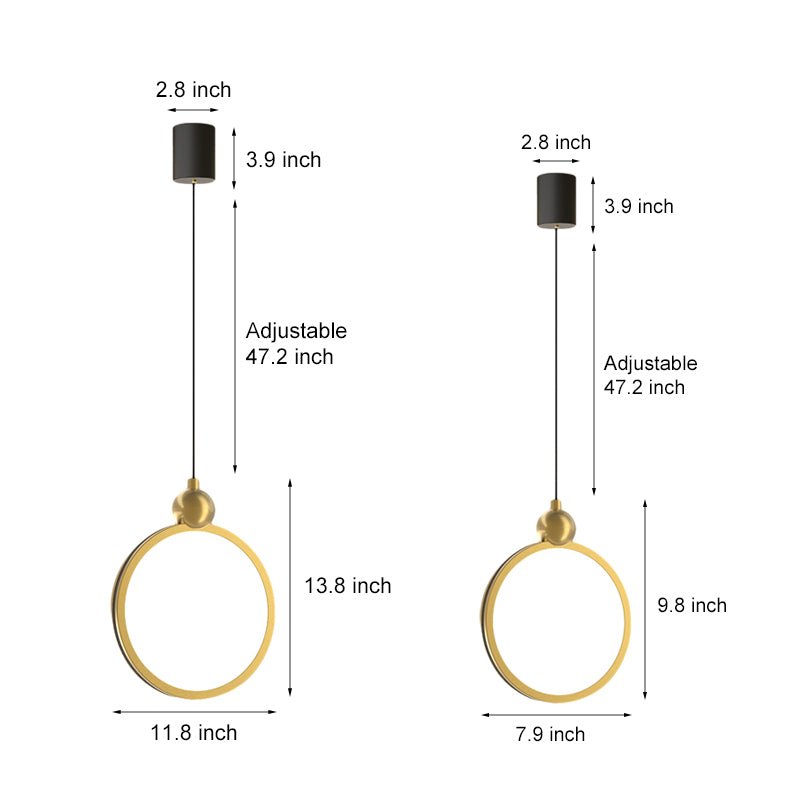 Minimalist LED Pendant Light - Dimmable Aluminum & Leather Modern Design