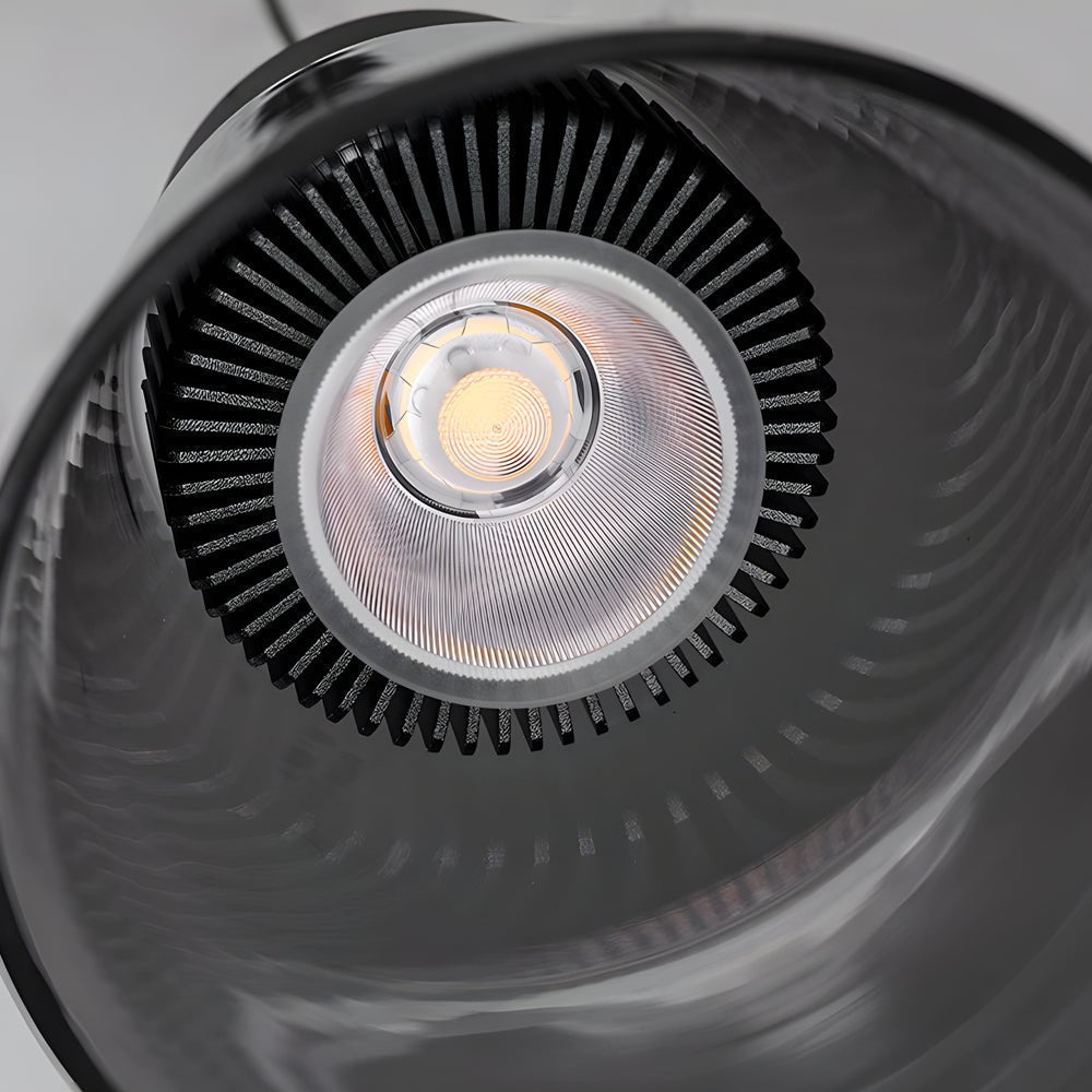 Minimalist Smoke Gray Glass Shade Pendant Light Chandelier