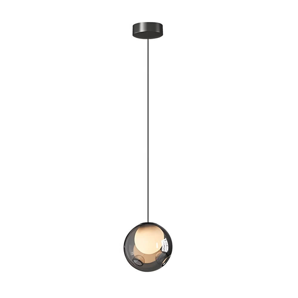 6.3-Inch Glass Bubble Pendant Light - Modern Clear Hanging Fixture