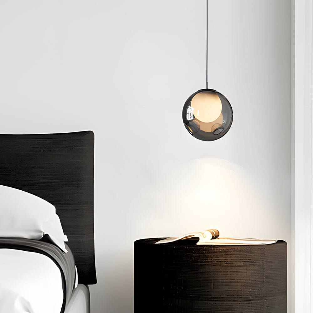 6.3-Inch Glass Bubble Pendant Light - Modern Clear Hanging Fixture