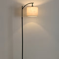 Minimalist Arc Floor Lamp - Fabric Shade Metal Living Room Lighting