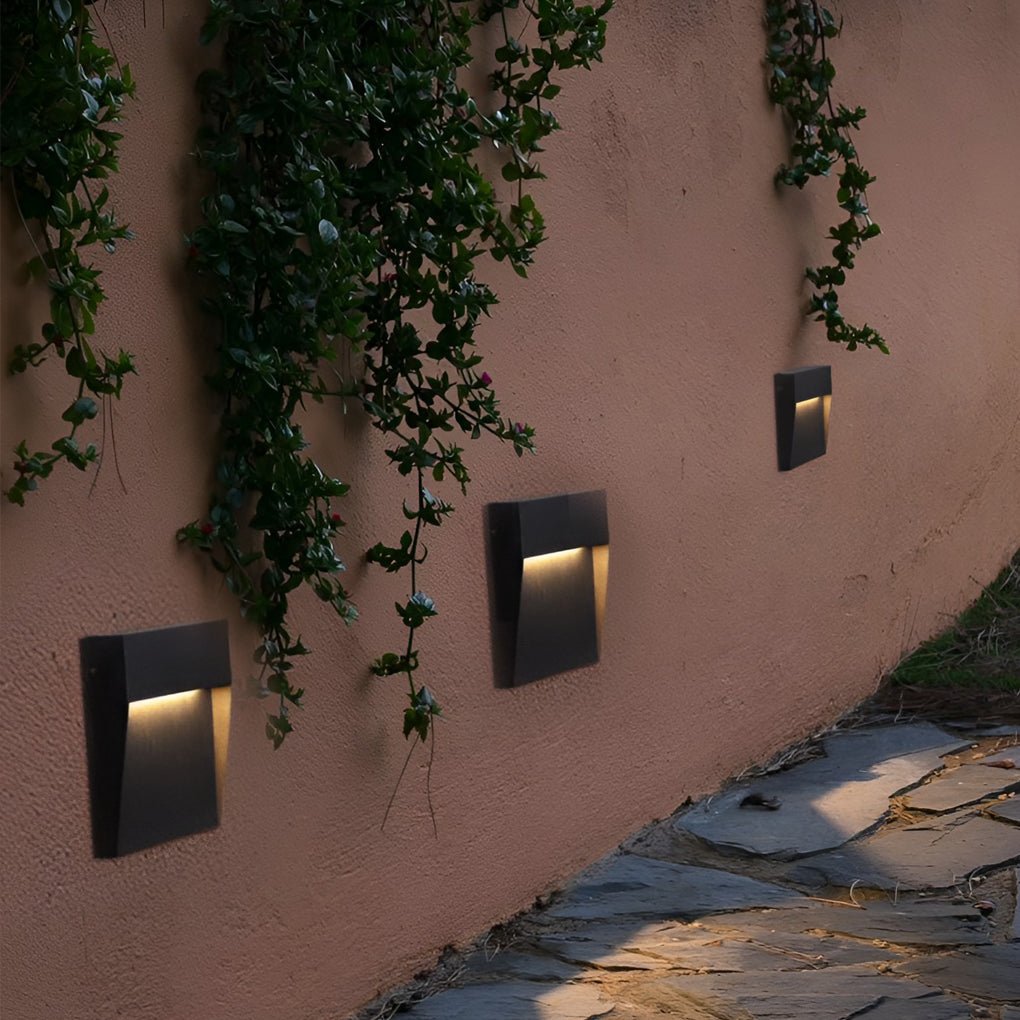 Square Waterproof Outdoor Stair Lights - Minimalist Design for Pathway Illumination
