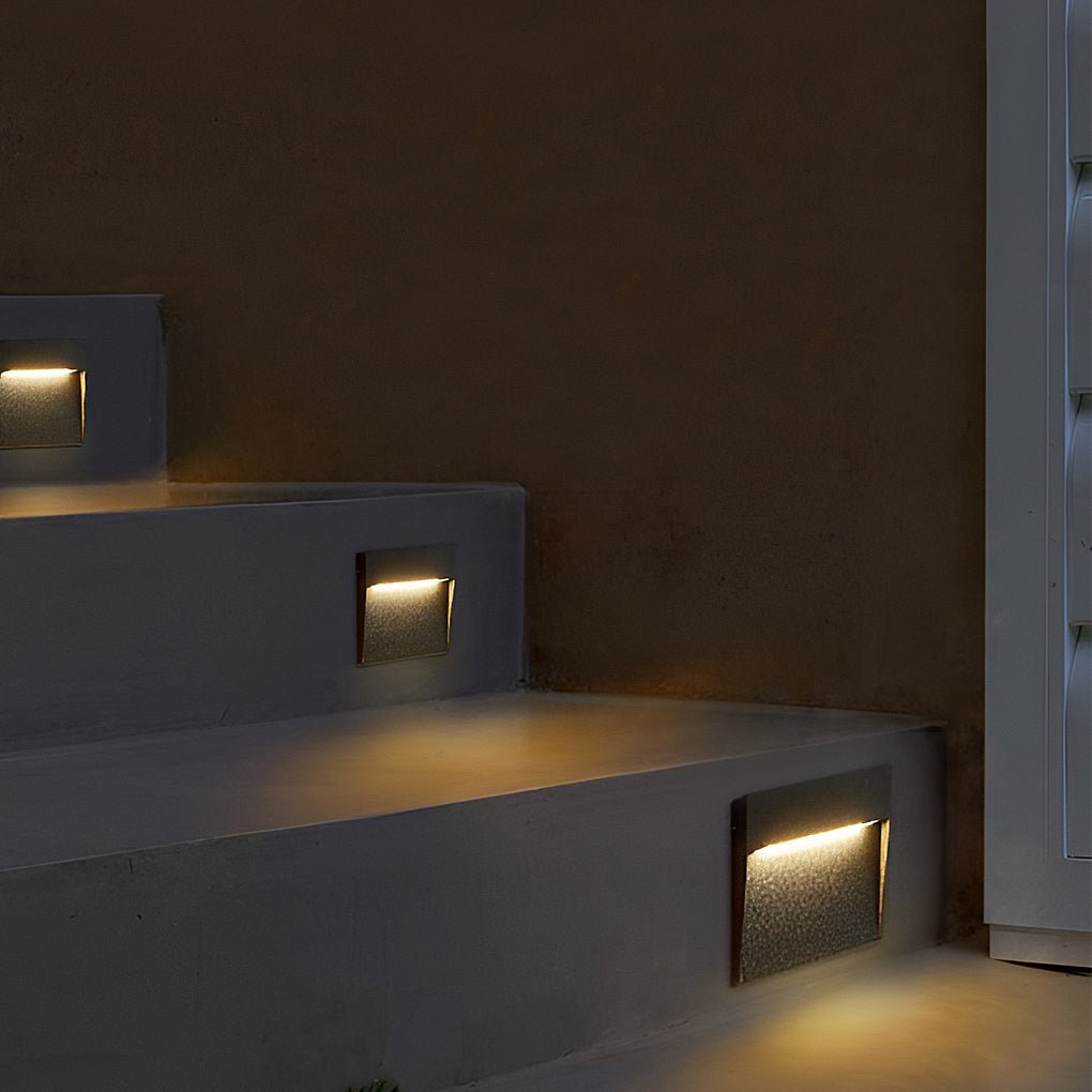 Square Waterproof Outdoor Stair Lights - Minimalist Design for Pathway Illumination