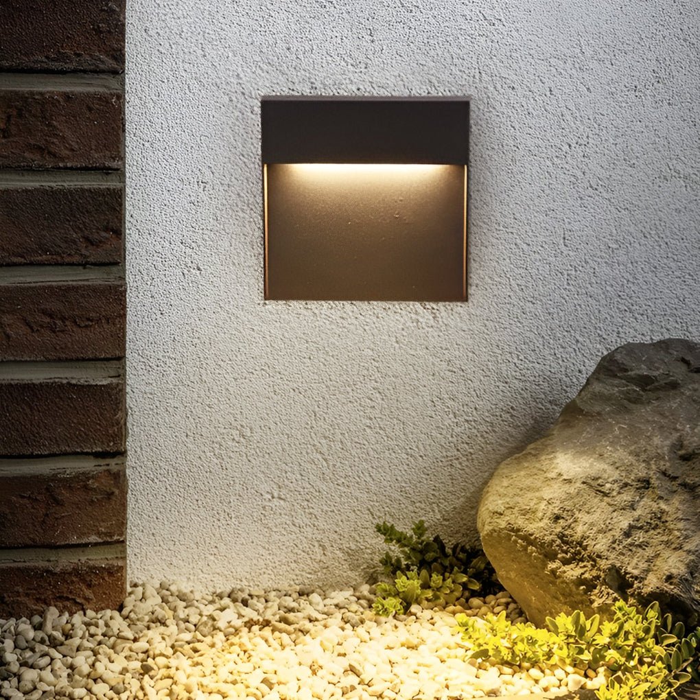Square Waterproof Outdoor Stair Lights - Minimalist Design for Pathway Illumination