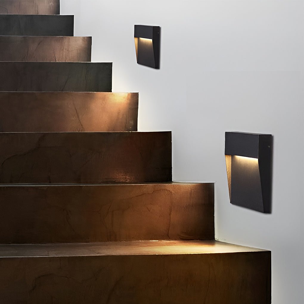 Square Waterproof Outdoor Stair Lights - Minimalist Design for Pathway Illumination