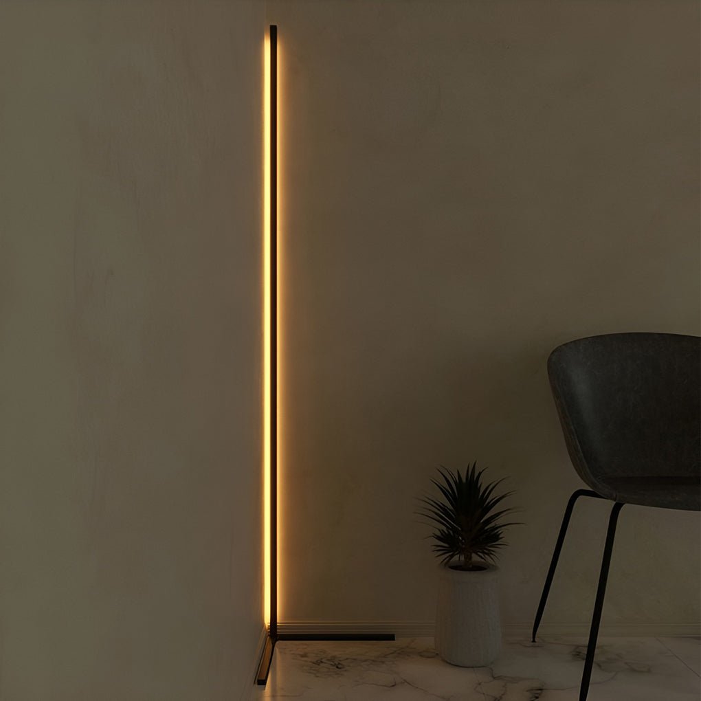 Modern Minimalist RGB Corner Floor Lamp - Black LED Design