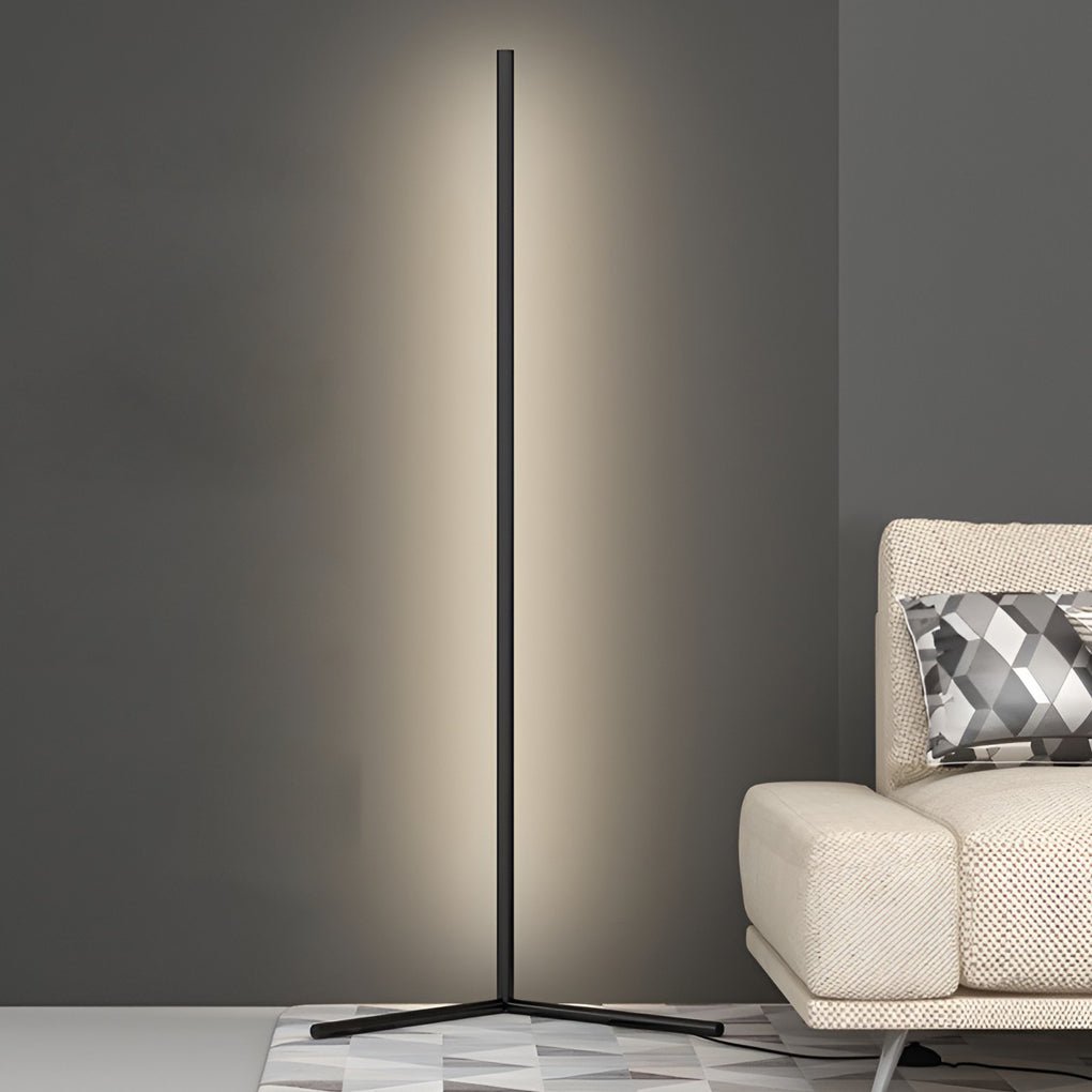 Modern Minimalist RGB Corner Floor Lamp - Black LED Design