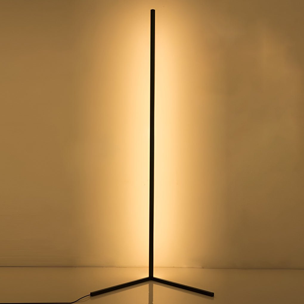 Modern Minimalist RGB Corner Floor Lamp - Black LED Design