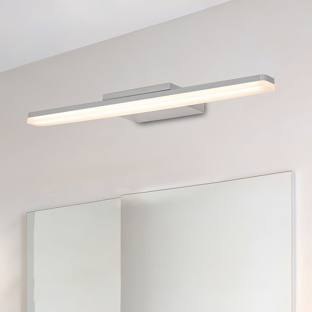 White Bathroom Vanity Light Minimalist Acrylic Contemporary Wall Light Modern Fixture LED Lighting for Home Decor Stylish Illumination for Bathroom Makeup Room Simple Design Energy Efficient Chic Wall Sconce Brightness Adjustable Elegant Lighting Solution
