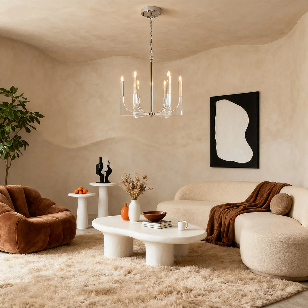 Retro Transparent Luxury Ceiling Light for Sleek American Chandeliers