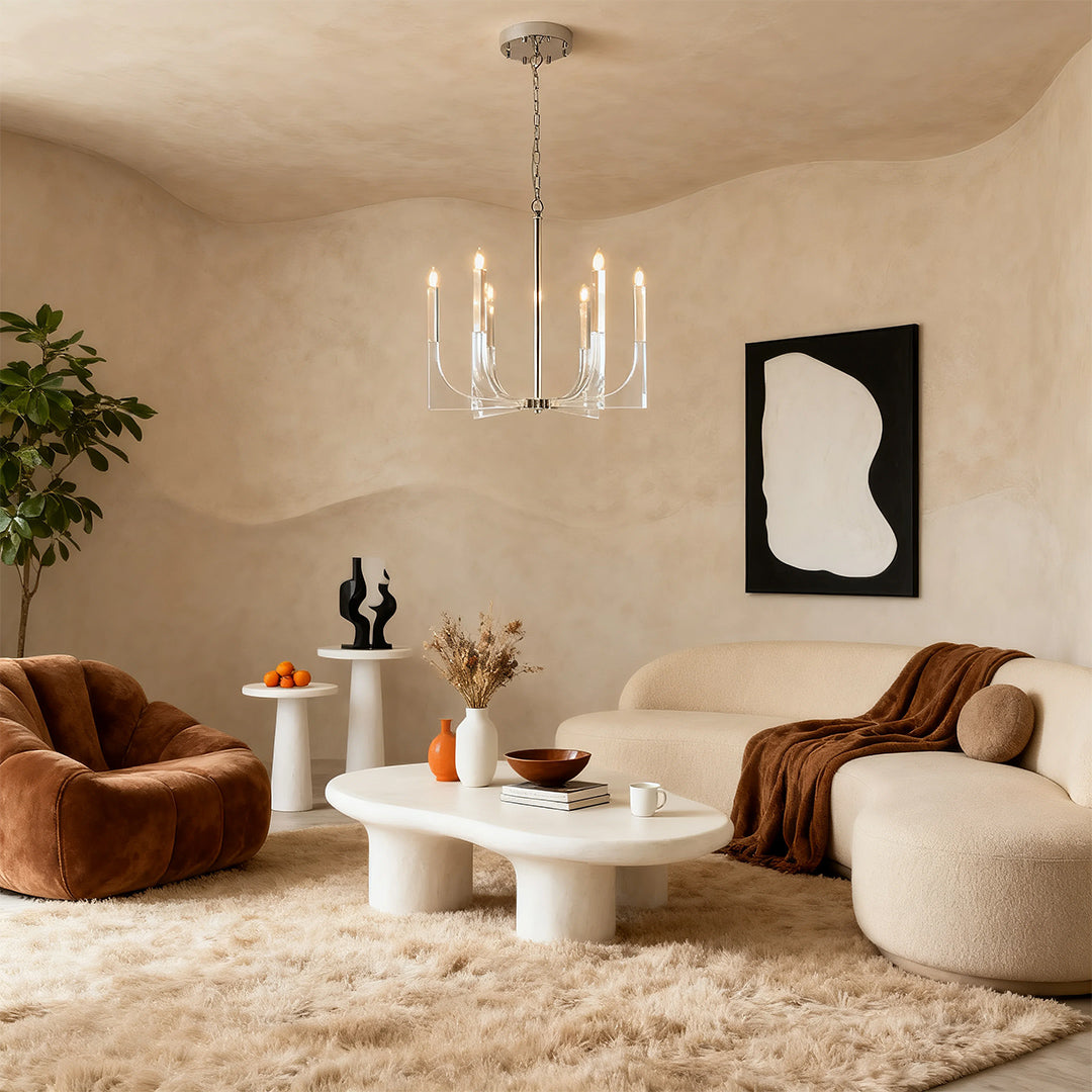 Retro Transparent Luxury Ceiling Light for Sleek American Chandeliers