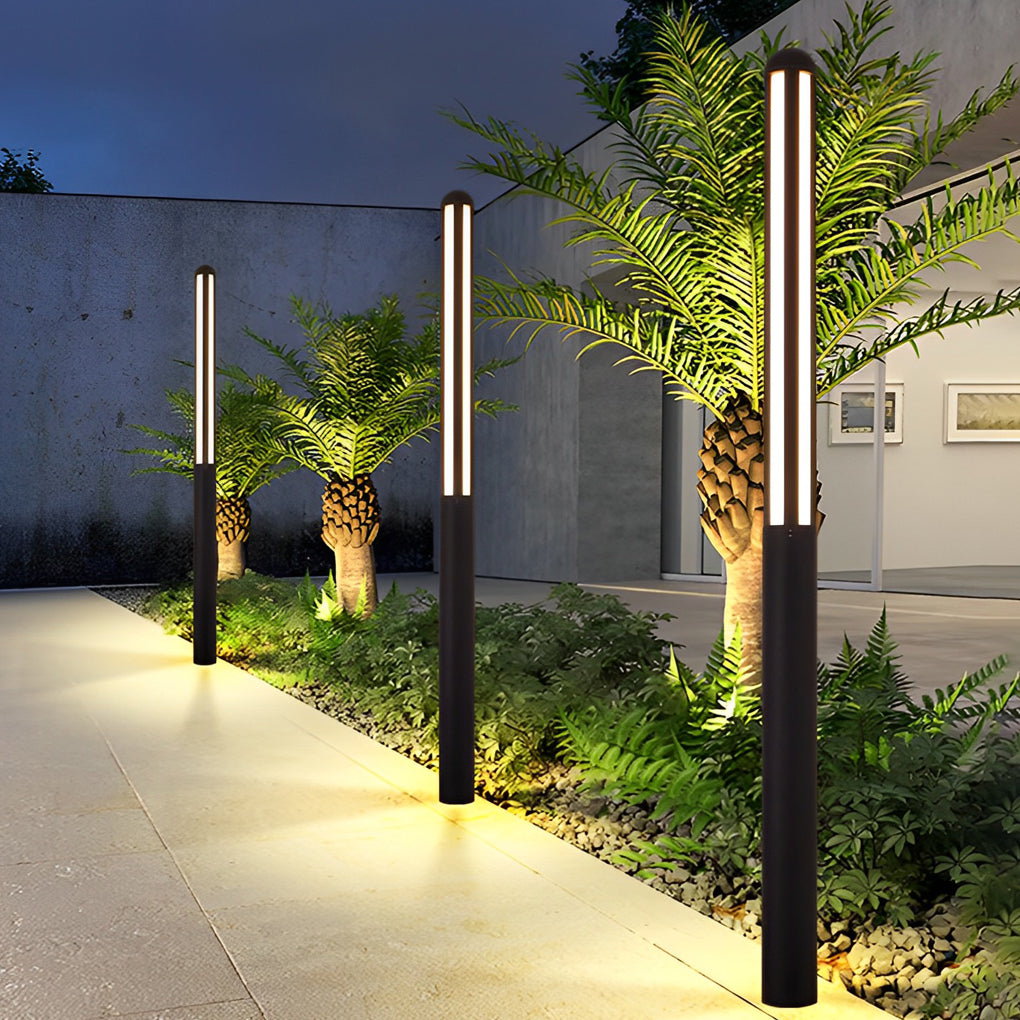 Tall Waterproof LED Garden Bollard Light - Modern Minimalist Design