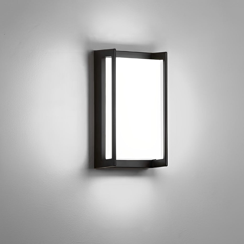 Modern Geometric Black Metal Outdoor Wall Light