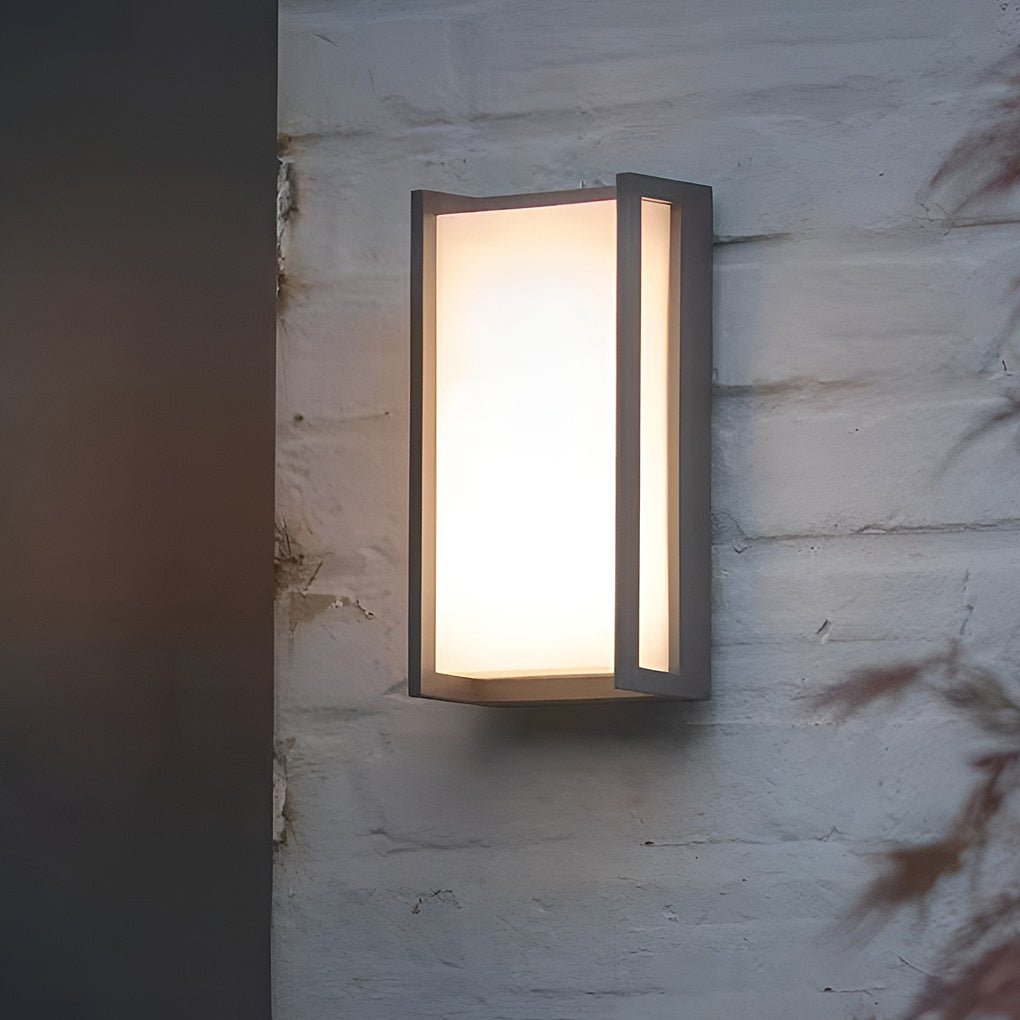 Modern Geometric Black Metal Outdoor Wall Light