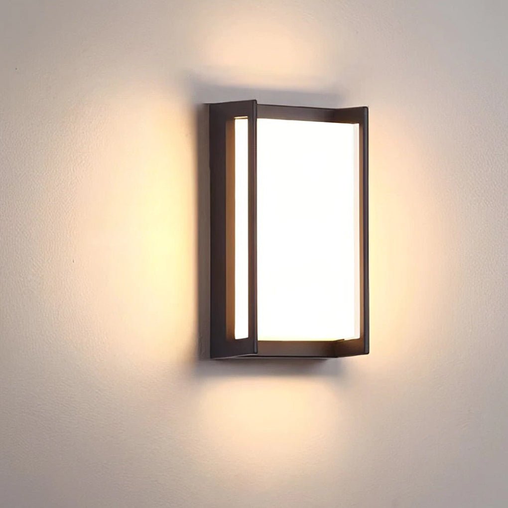 Modern Geometric Black Metal Outdoor Wall Light